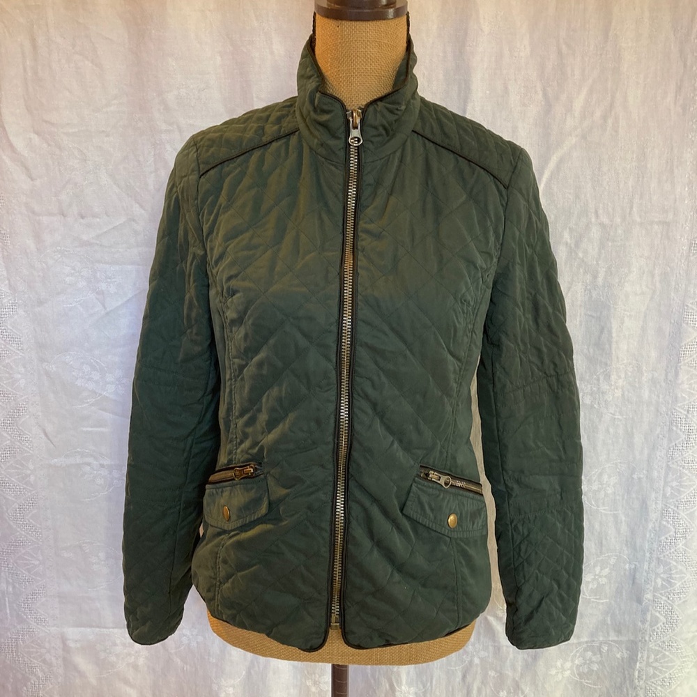 Kut from the Kloth green quilted coat, size small.